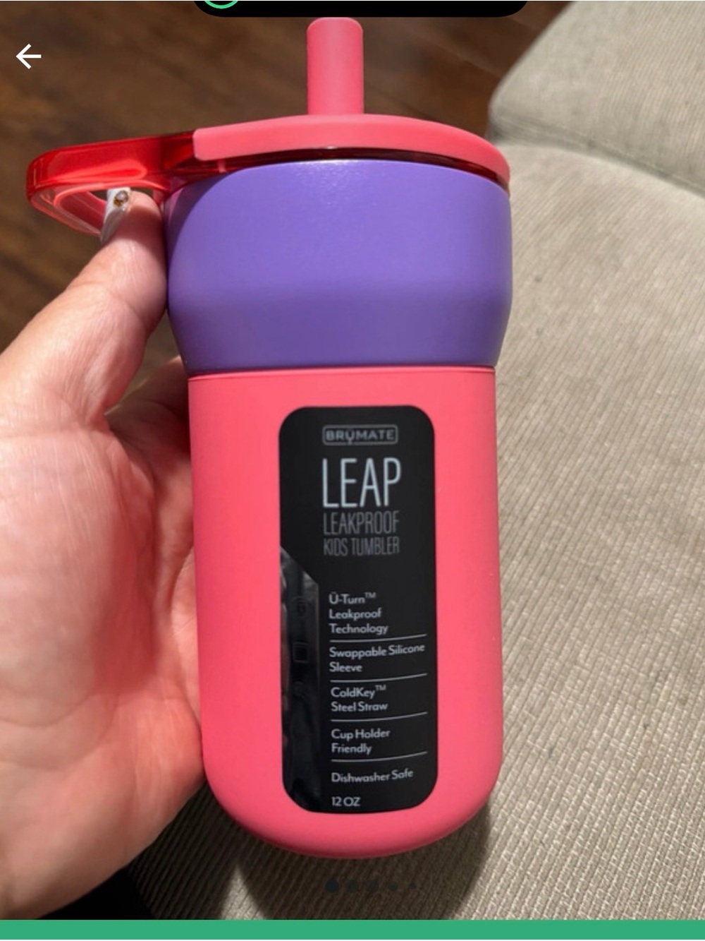 BRUMATE LEAP Kids Leakproof Tumbler - Pink & Purple